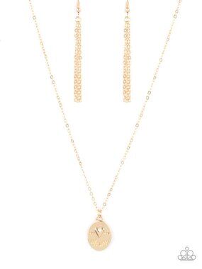 Paparazzi "Mama" Gold Necklace and Earrings Set (NS297)